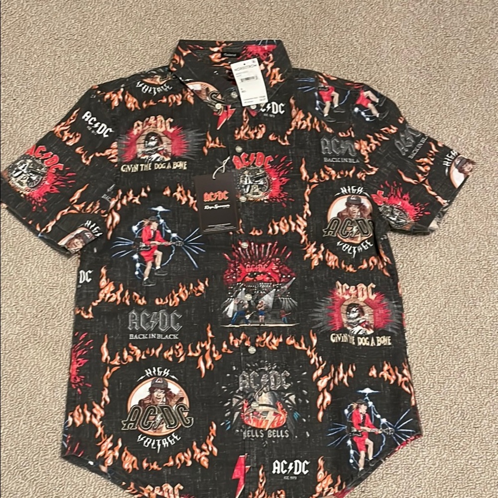 AC/DC Black Graphic Men's Shirt rein spooner